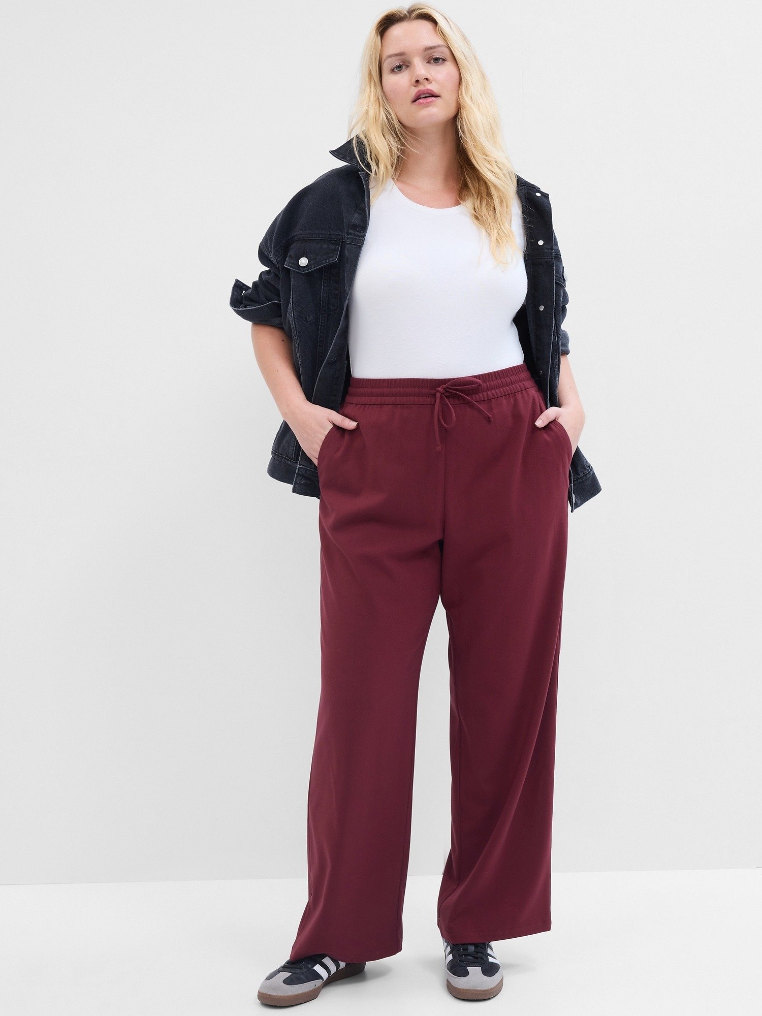 Mid Rise Easy Wide-Leg Twill Pantolon product image