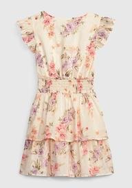 Gap × LoveShackFancy Çiçekli Fırfırlı Mini Elbise