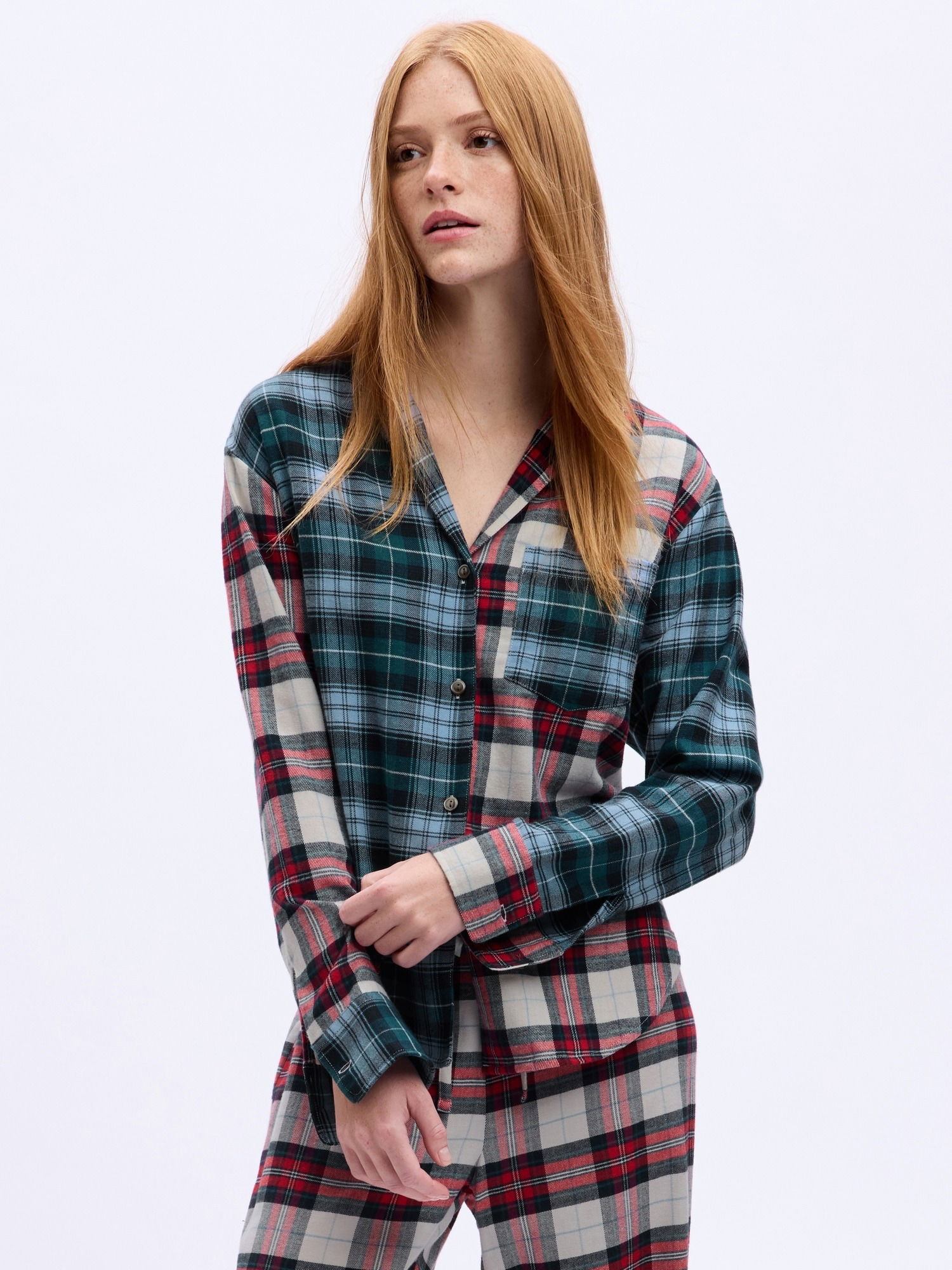 Relaxed Flannel Pijama Üstü product image