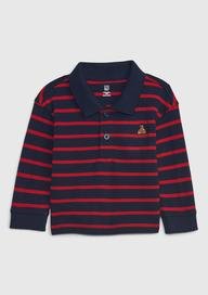 Brannan Bear İşlemeli Çizgili Polo Yaka T-Shirt