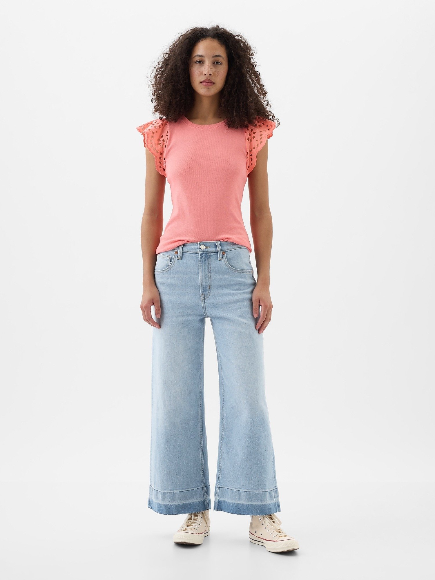 High Rise Wide-Leg Crop Jean Pantolon product image