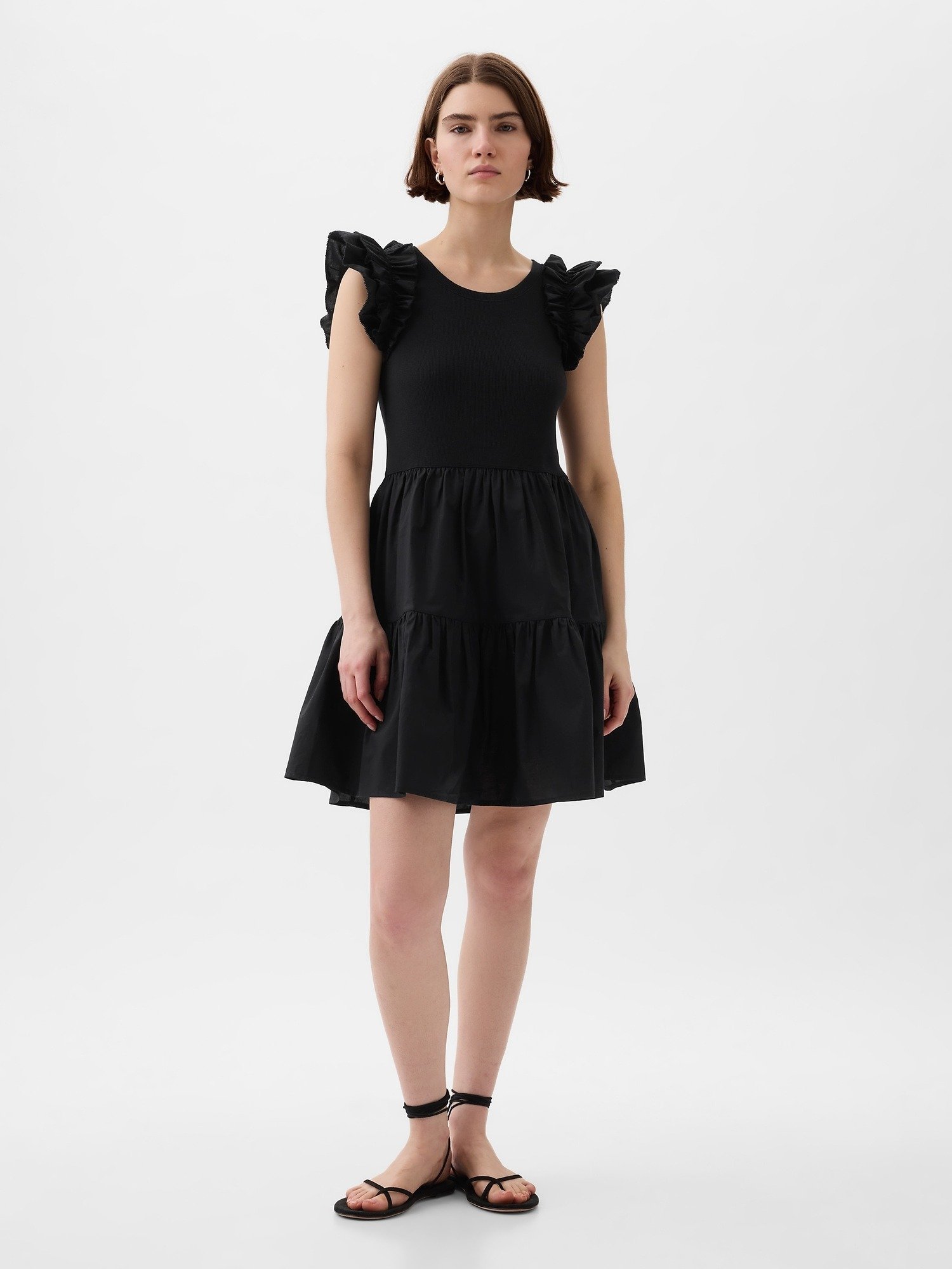 Fırfır Kollu Kat Kat Mini Elbise product image