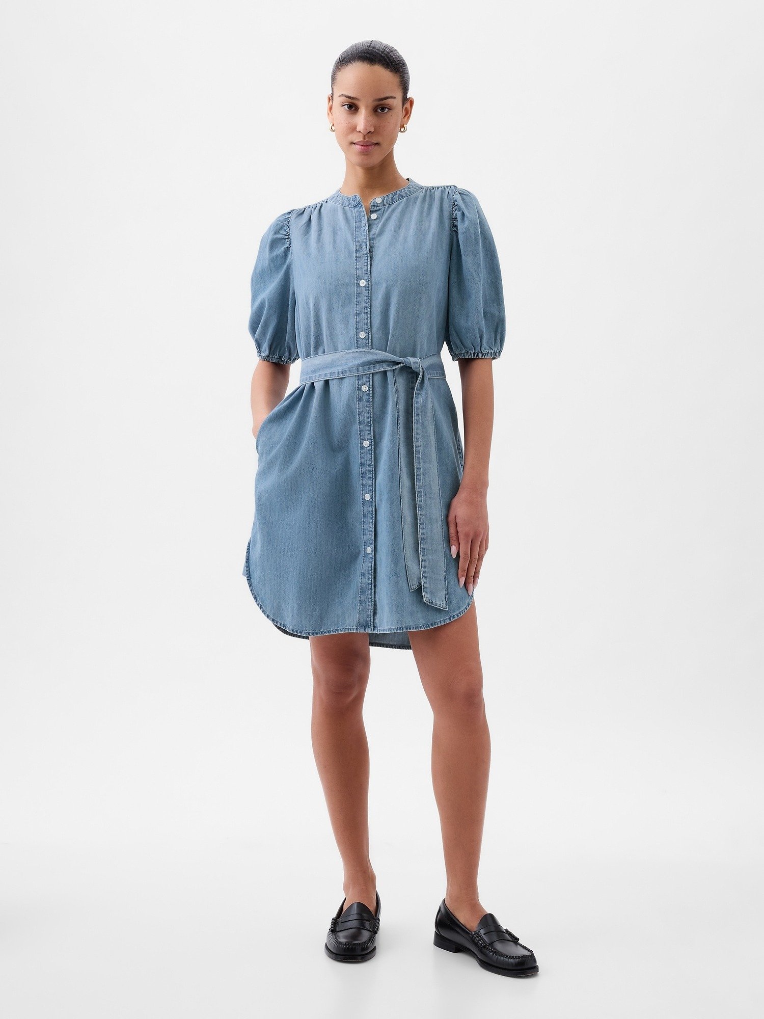Balon Kol Denim Elbise product image