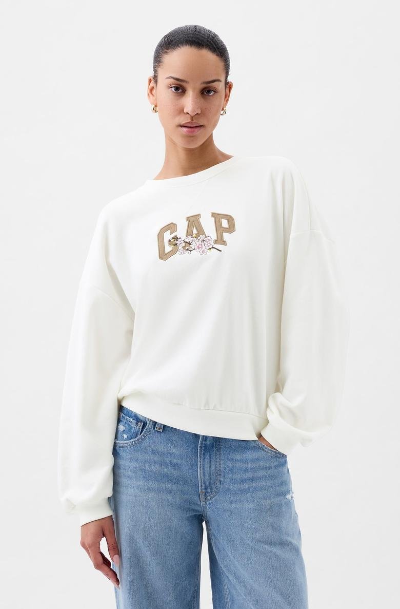  Gap Logo Çiçek İşlemeli Sweatshirt
