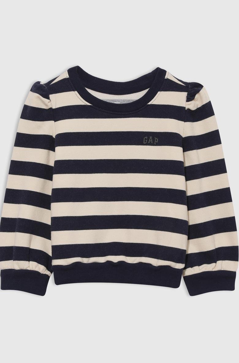  Mini Gap Logo Fransız Havlu Kumaş Çizgili Sweatshirt