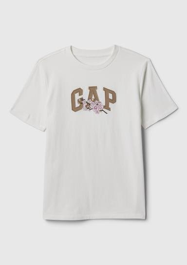 Gap Logo Çiçek İşlemeli T-Shirt