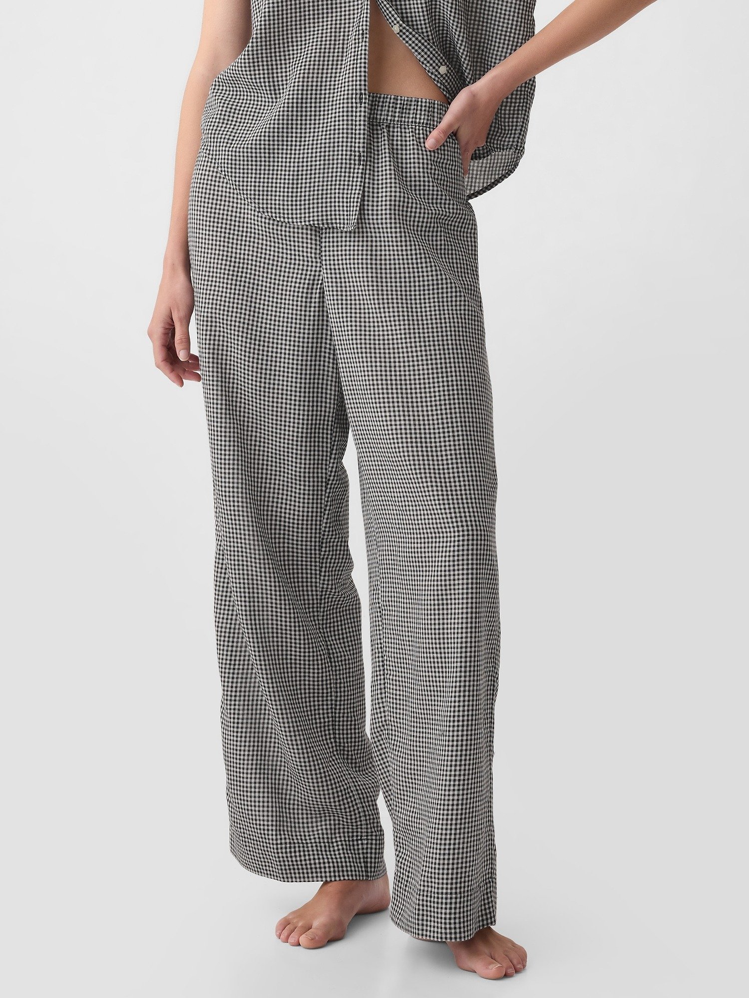 Crinkle Gauze Wide-Leg Pijama Altı product image