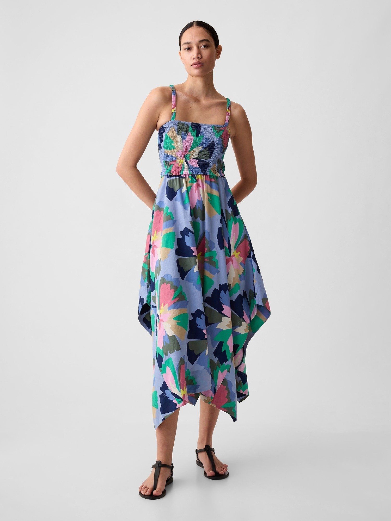 Büzgülü Askılı Midi Elbise product image