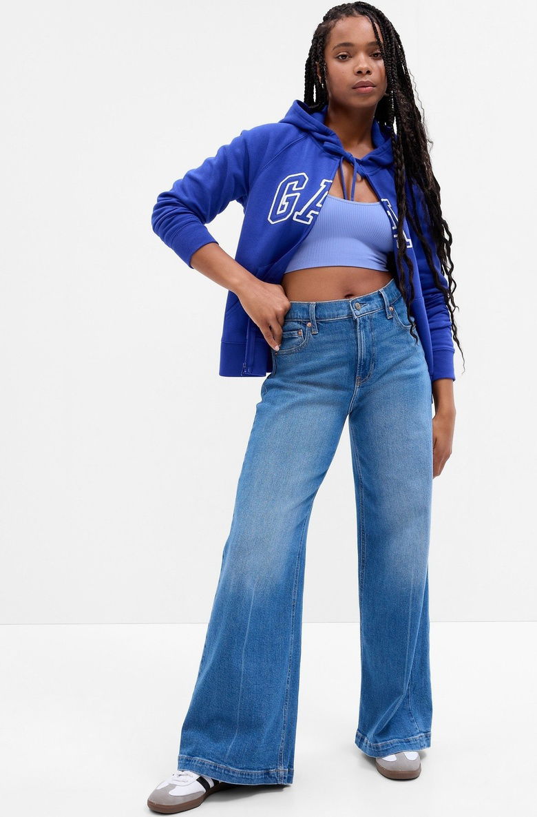  Gap Logo Fleece Fermuarlı Sweatshirt