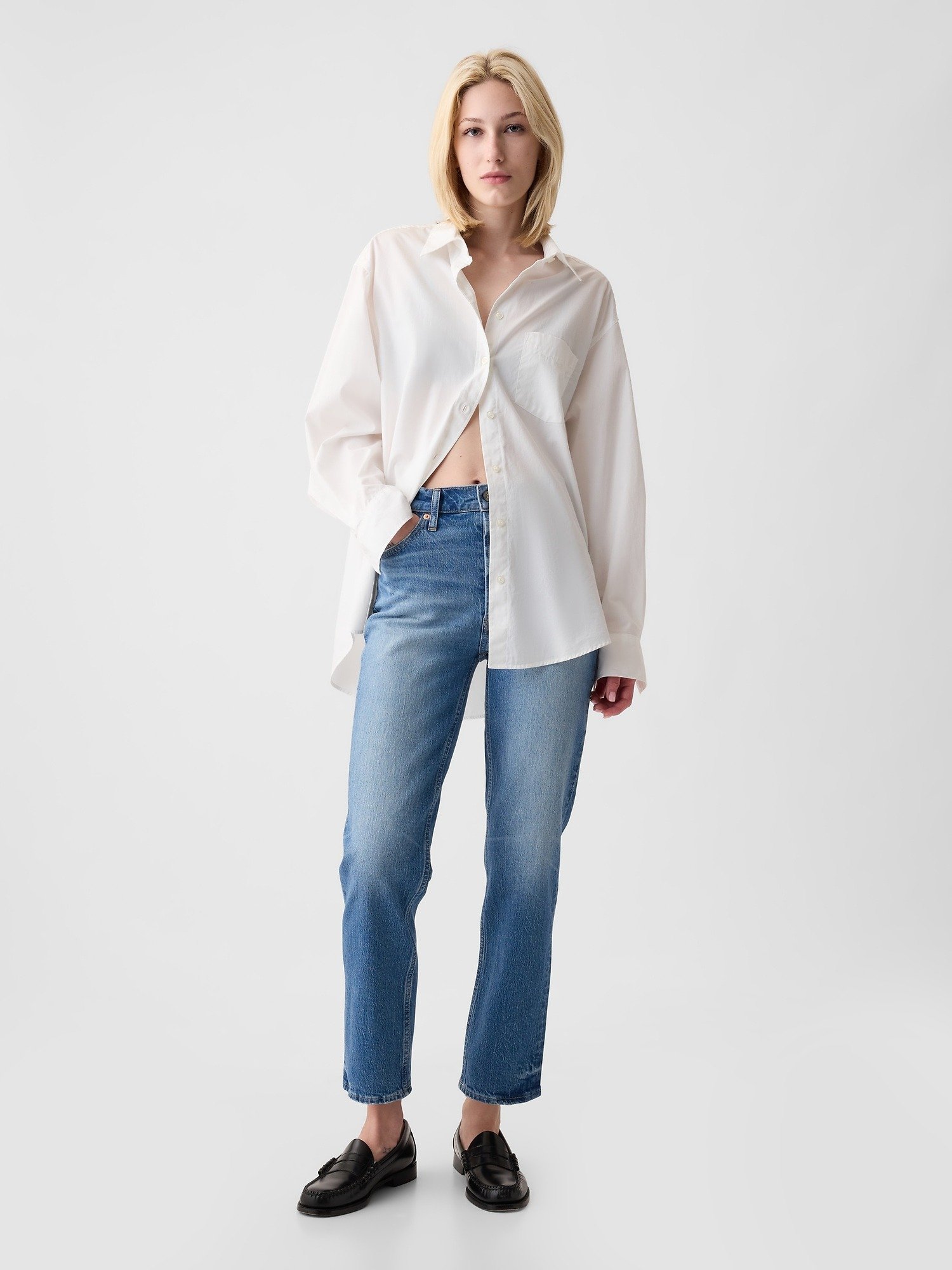 High Rise Cheeky Straight Washwell Jean Pantolon product image