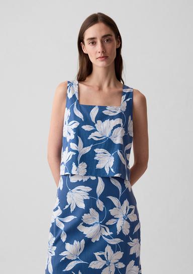 Keten Karışımlı Crop Bluz