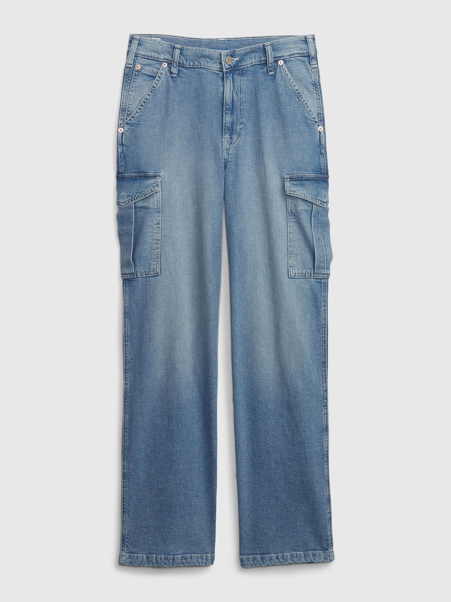 Mid Rise &#39;90s Loose Kargo Jean Pantolon_1