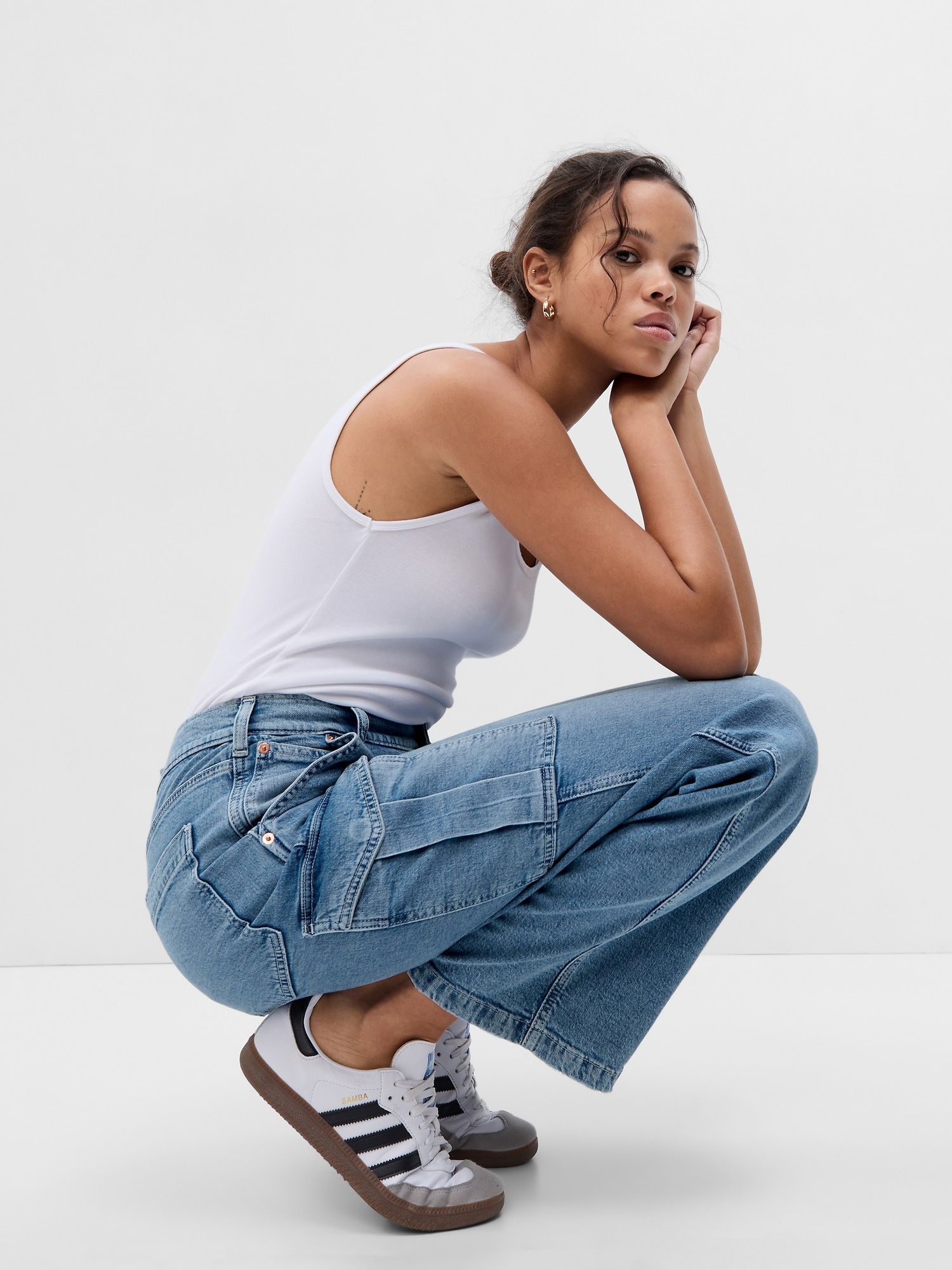 Mid Rise &#39;90s Loose Kargo Jean Pantolon_4