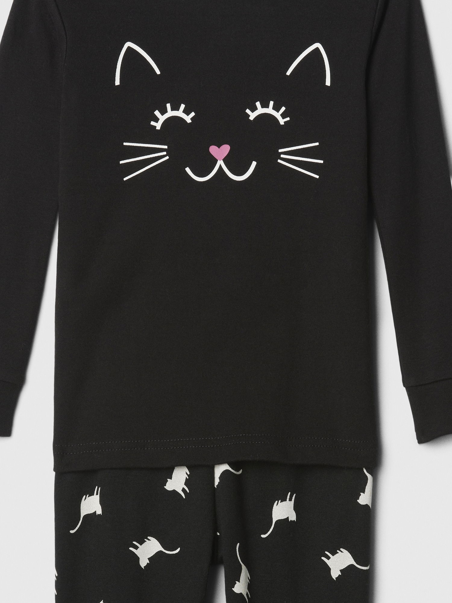 %100 Organik Pamuk Kedi Desenli Pijama Takımı_1