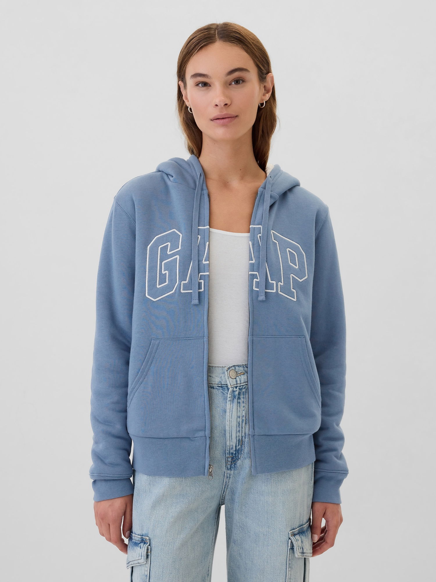 Gap Logo Relaxed Sherpa Fermuarlı Sweatshirt product image