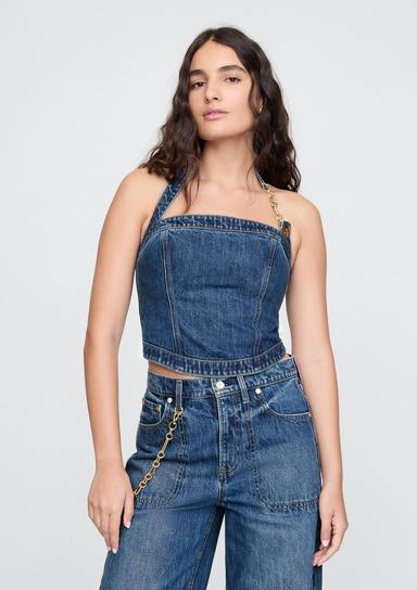 Gap × Cult Gaia Denim Crop Büstiyer