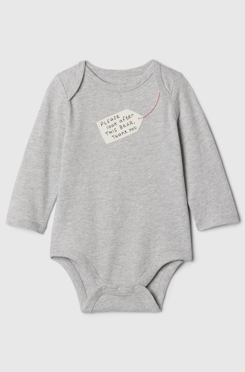  %100 Organik Pamuk Paddington Grafikli Bodysuit