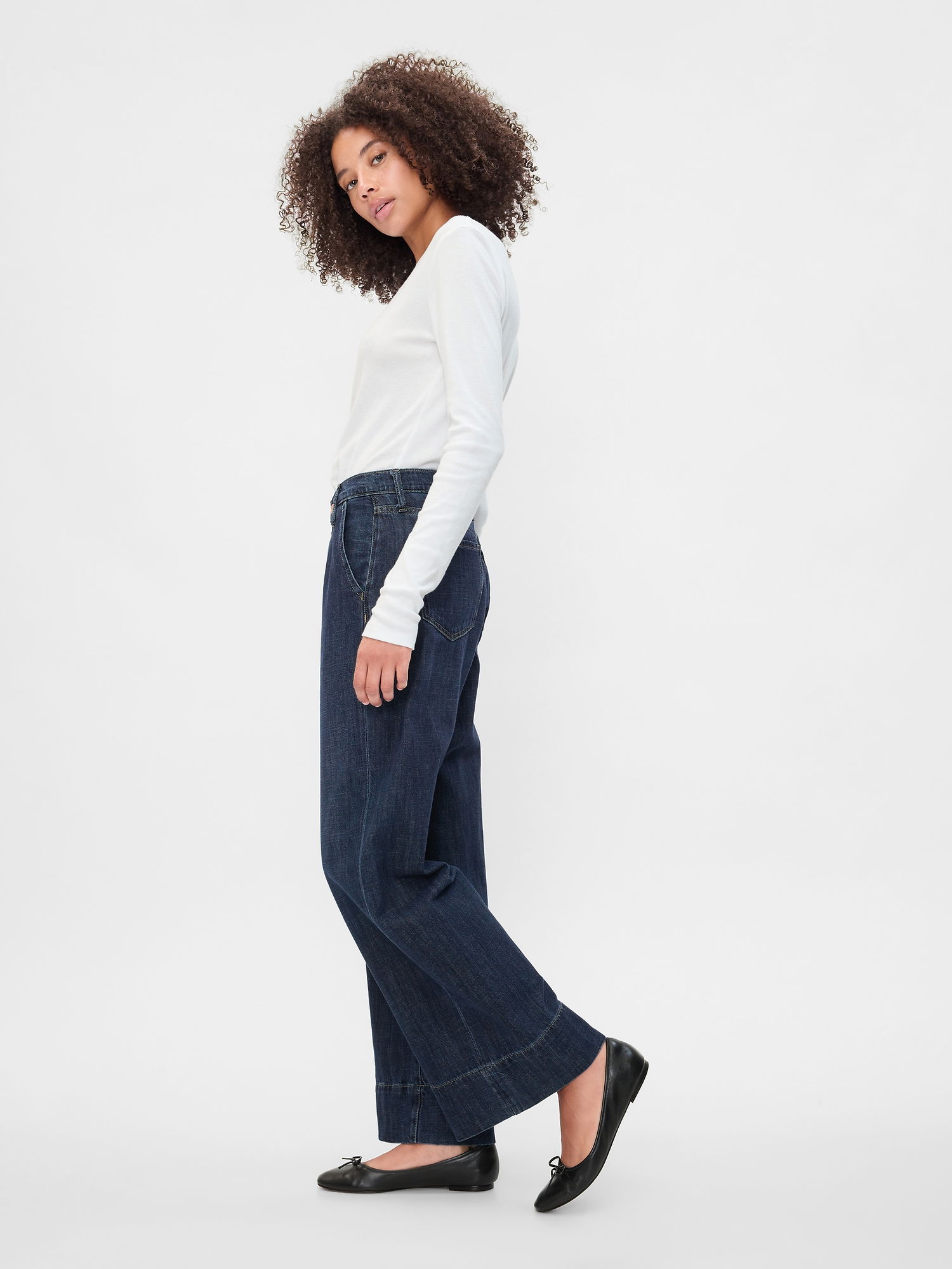High Rise Wide-Leg Jean Pantolon product image