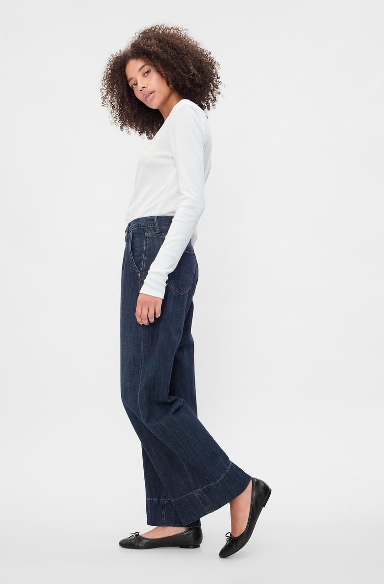  High Rise Wide-Leg Jean Pantolon
