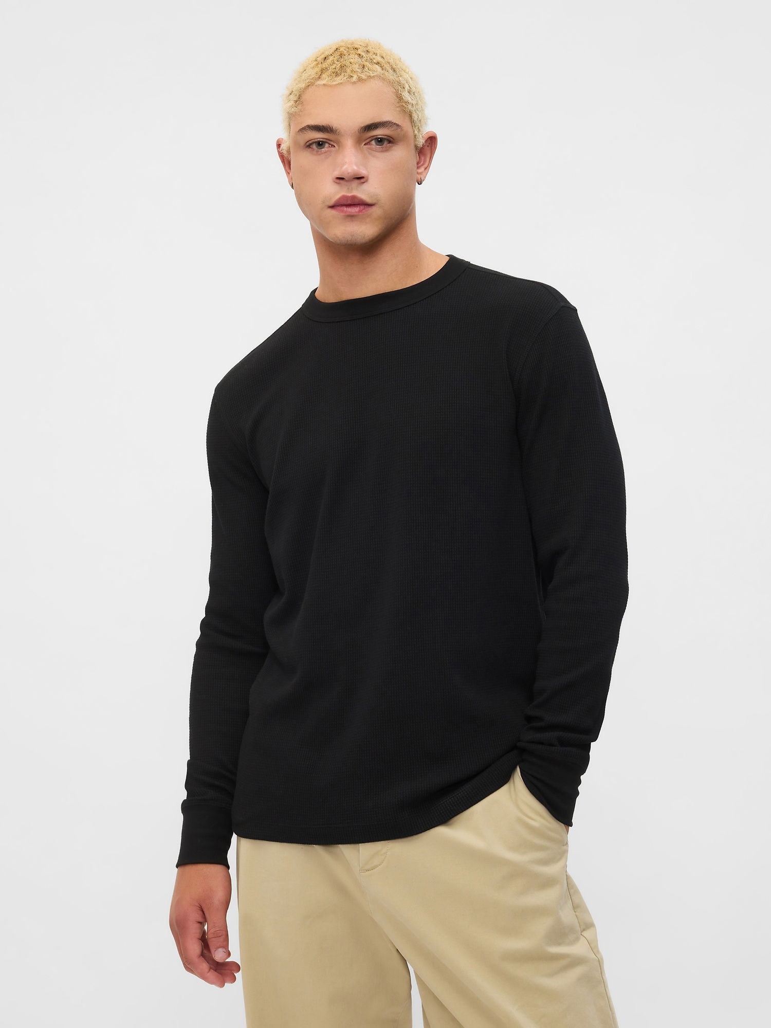 Waffle-Knit Crewneck T-Shirt product image
