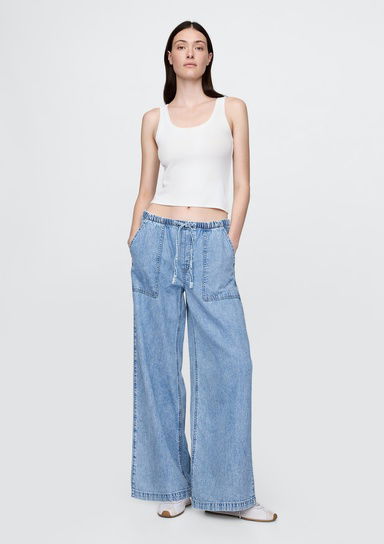 Mid Rise UltraSoft Easy Baggy Jean Pantolon