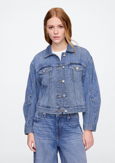 SuperSoft Barrel Sleeve Icon Denim Ceket