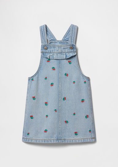 İşlemeli Denim Elbise