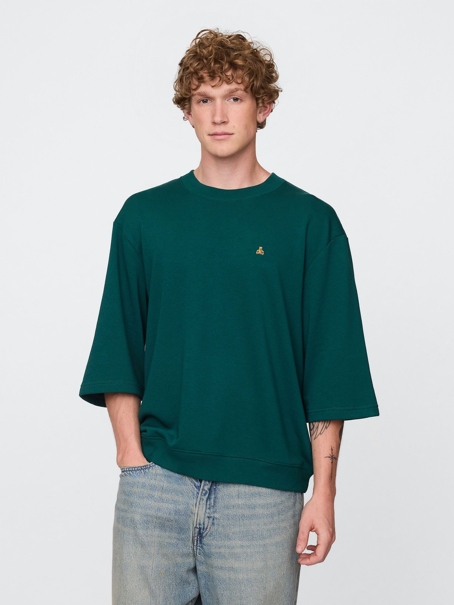 Oversized Terry Bisiklet Yaka T-Shirt product image
