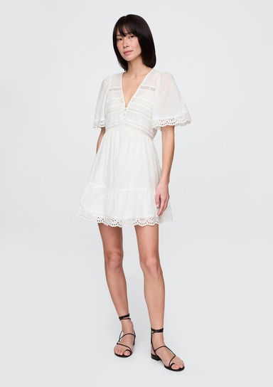 Eyelet Mini Elbise