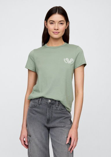 Gap Logo Bisiklet Yaka Grafik T-Shirt