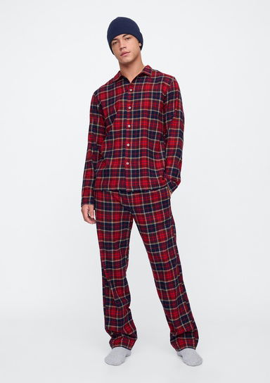 Relaxed Kareli Flanel Pijama Seti