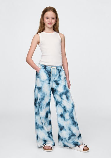 UltraSoft Denim Tie-Dye Baggy Pantolon