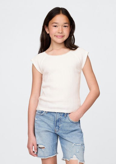 Dantel Yaka Pointelle T-Shirt