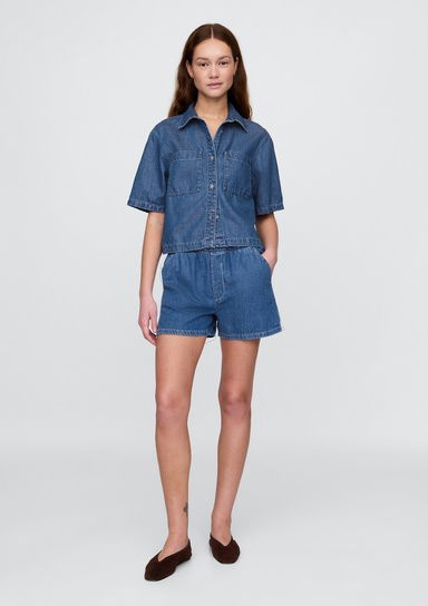 Mid Rise UltraSoft Denim Boxer Şort