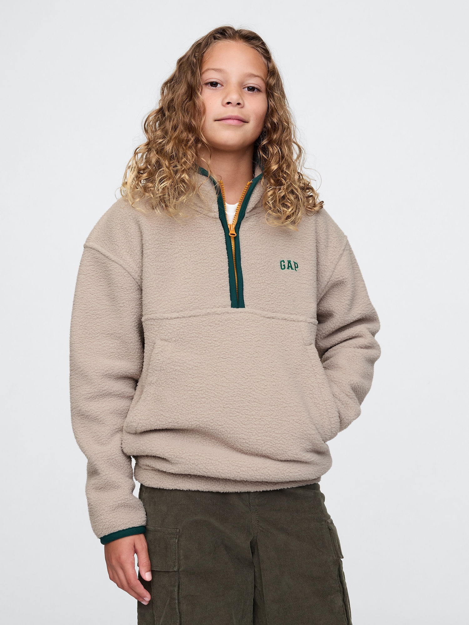 Gap Logo Yarım Fermuarlı Sherpa Sweatshirt product image