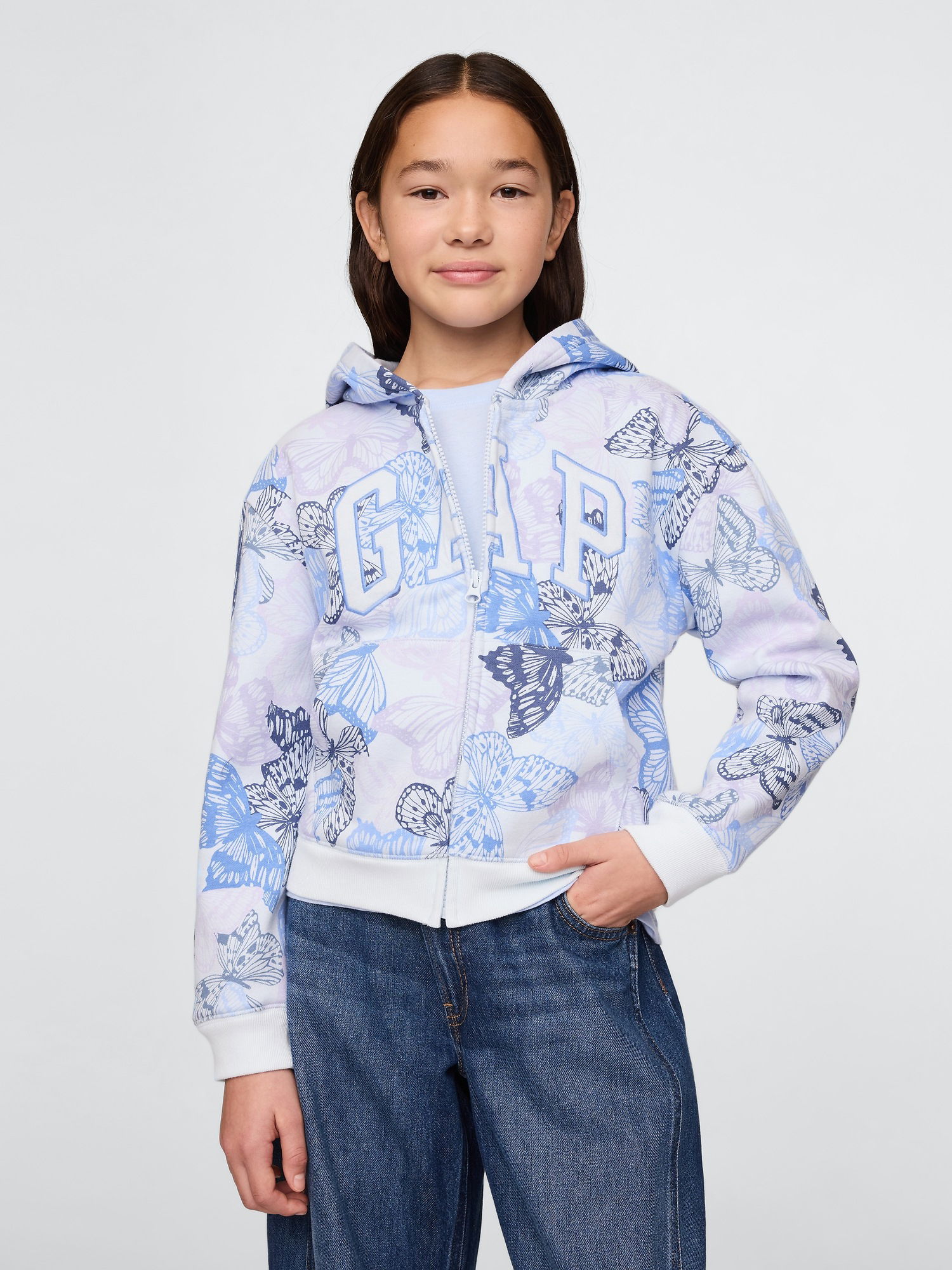 Gap Logo Fransız Havlu Kumaş Fermuarlı Sweatshirt product image