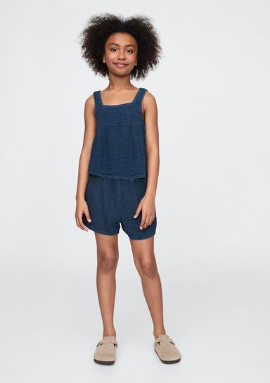 Crinkle Gauze Denim Şort