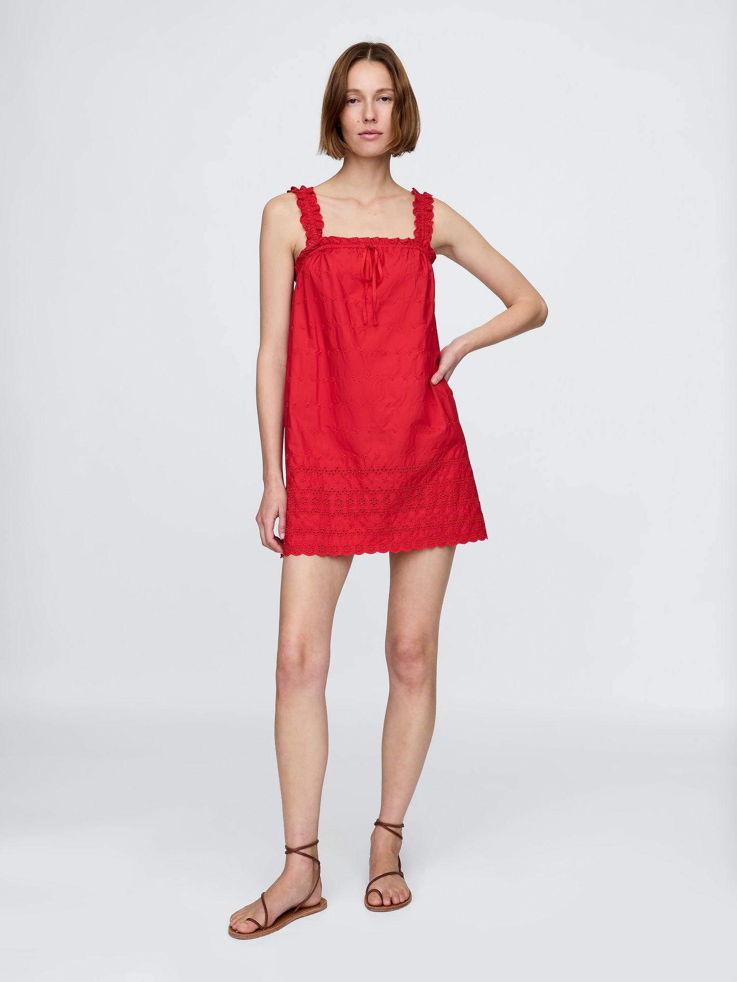 Gap × DÔEN Eyelet Shift Mini Elbise product image