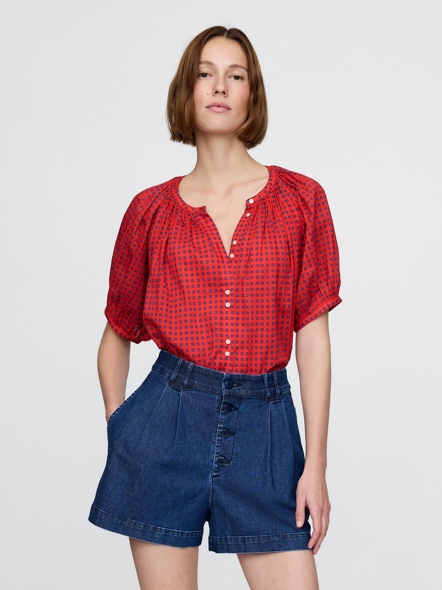 Gap × DÔEN Gingham Bluz product image
