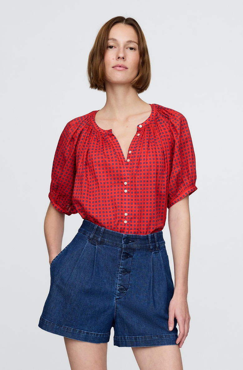  Gap × DÔEN Gingham Bluz