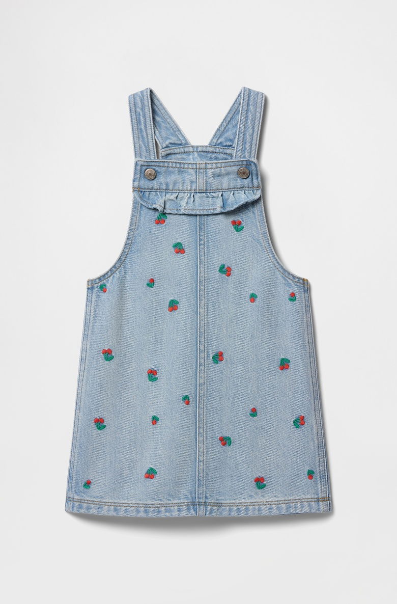  İşlemeli Denim Elbise