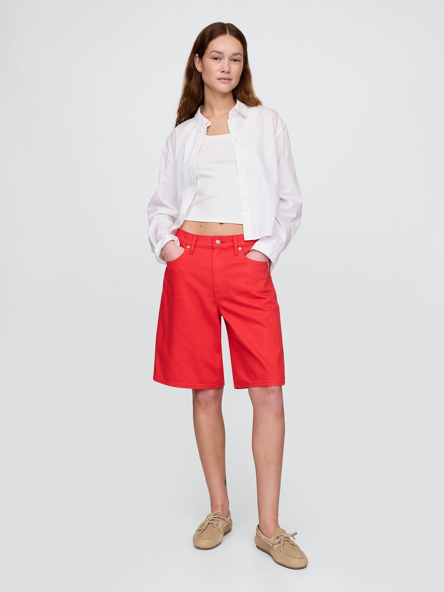 Uzun Kesim Denim Şort product image