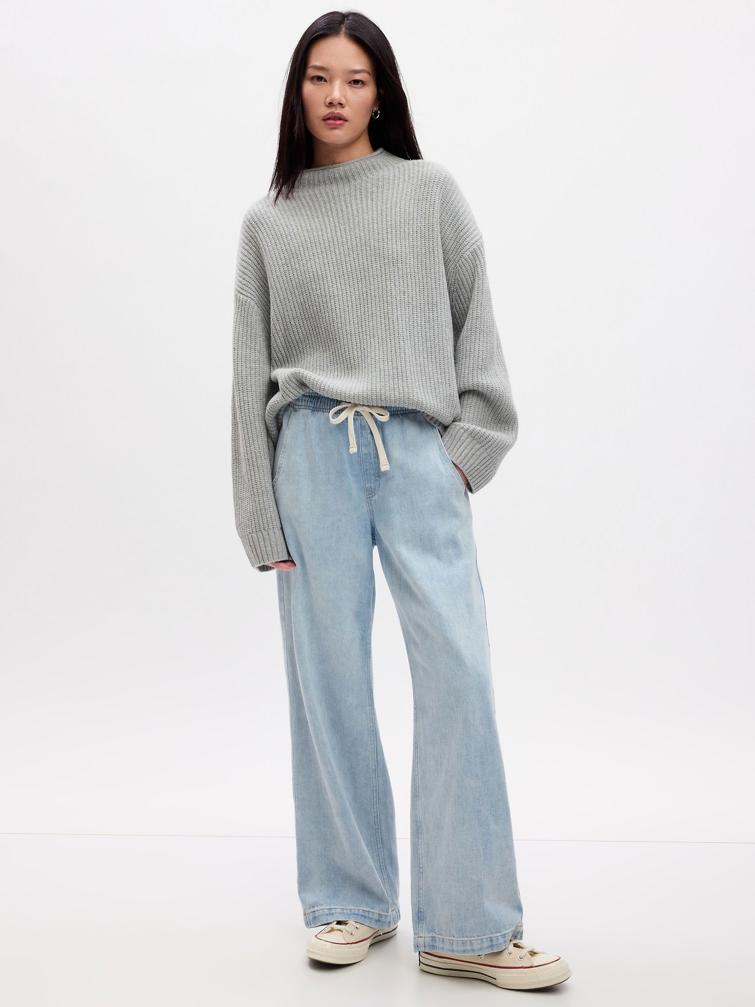 High Rise Wide-Leg Pull-On Jean Pantolon product image