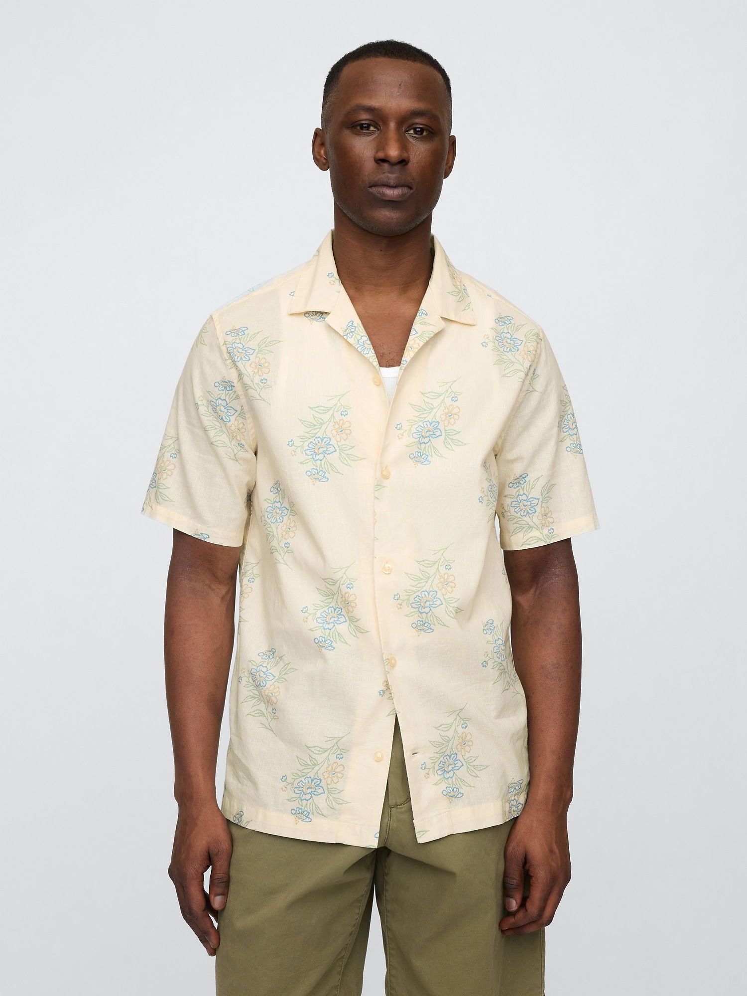 Standard Fit Keten Karışımlı Vacay Gömlek product image