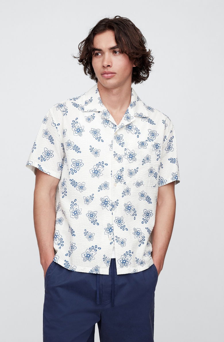  Seersucker Boxy Fit Gömlek