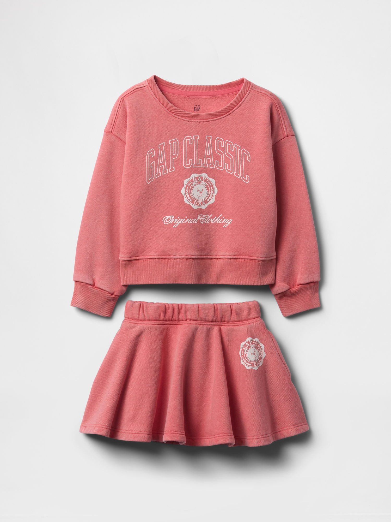Vintage Soft Sweatshirt ve Şort Etek Outfit Set product image