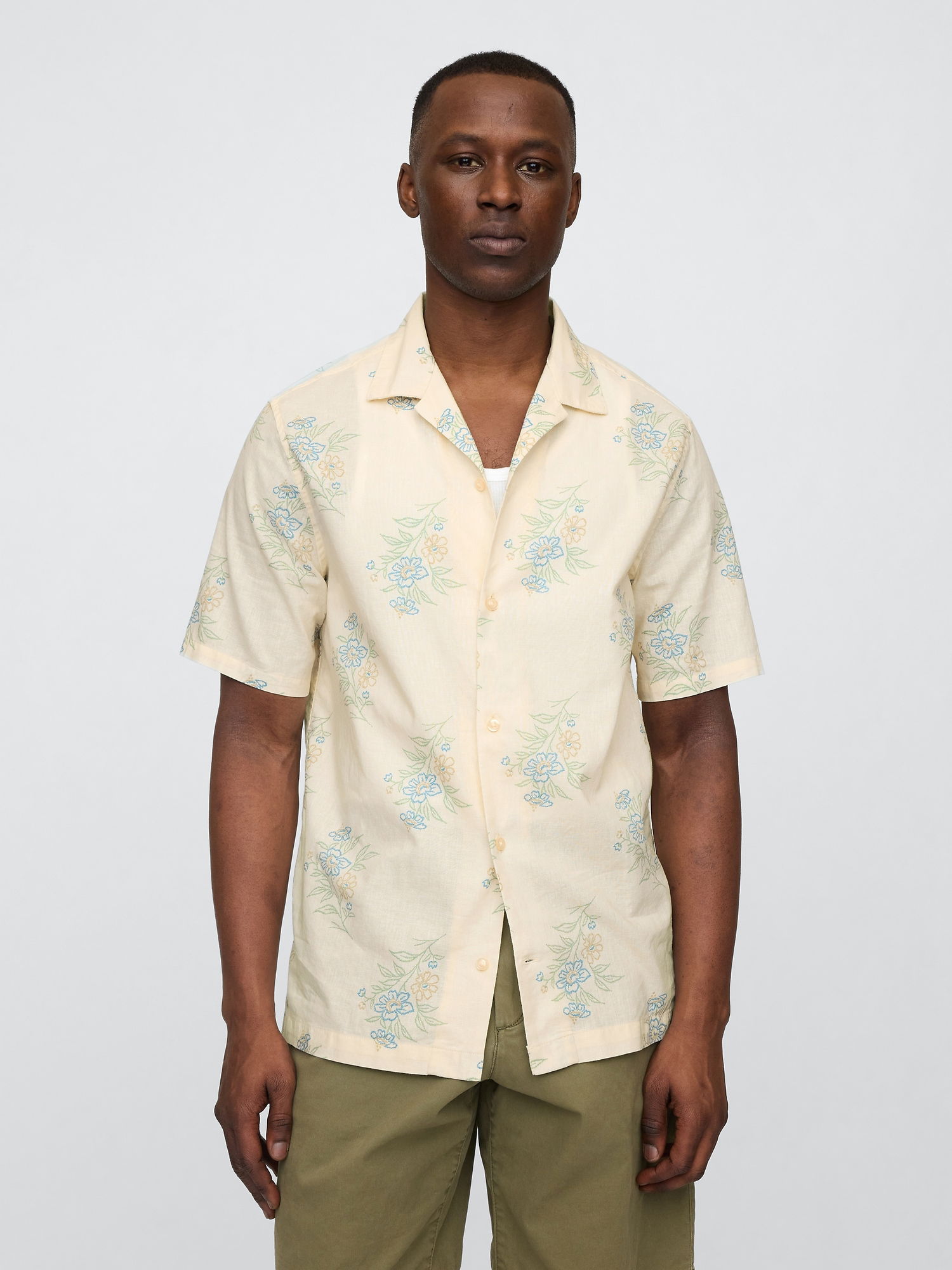 Standard Fit Keten Karışımlı Vacay Gömlek product image