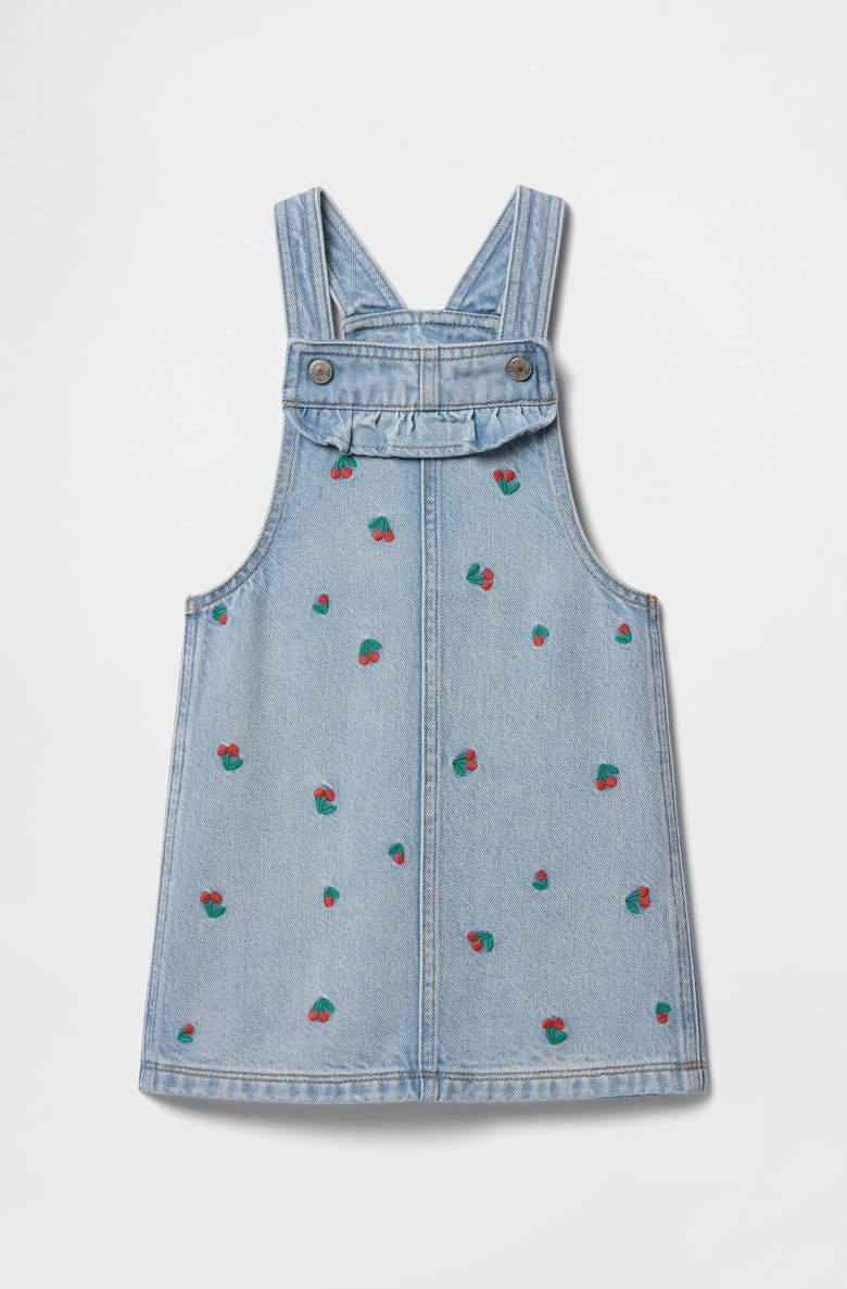  İşlemeli Denim Elbise