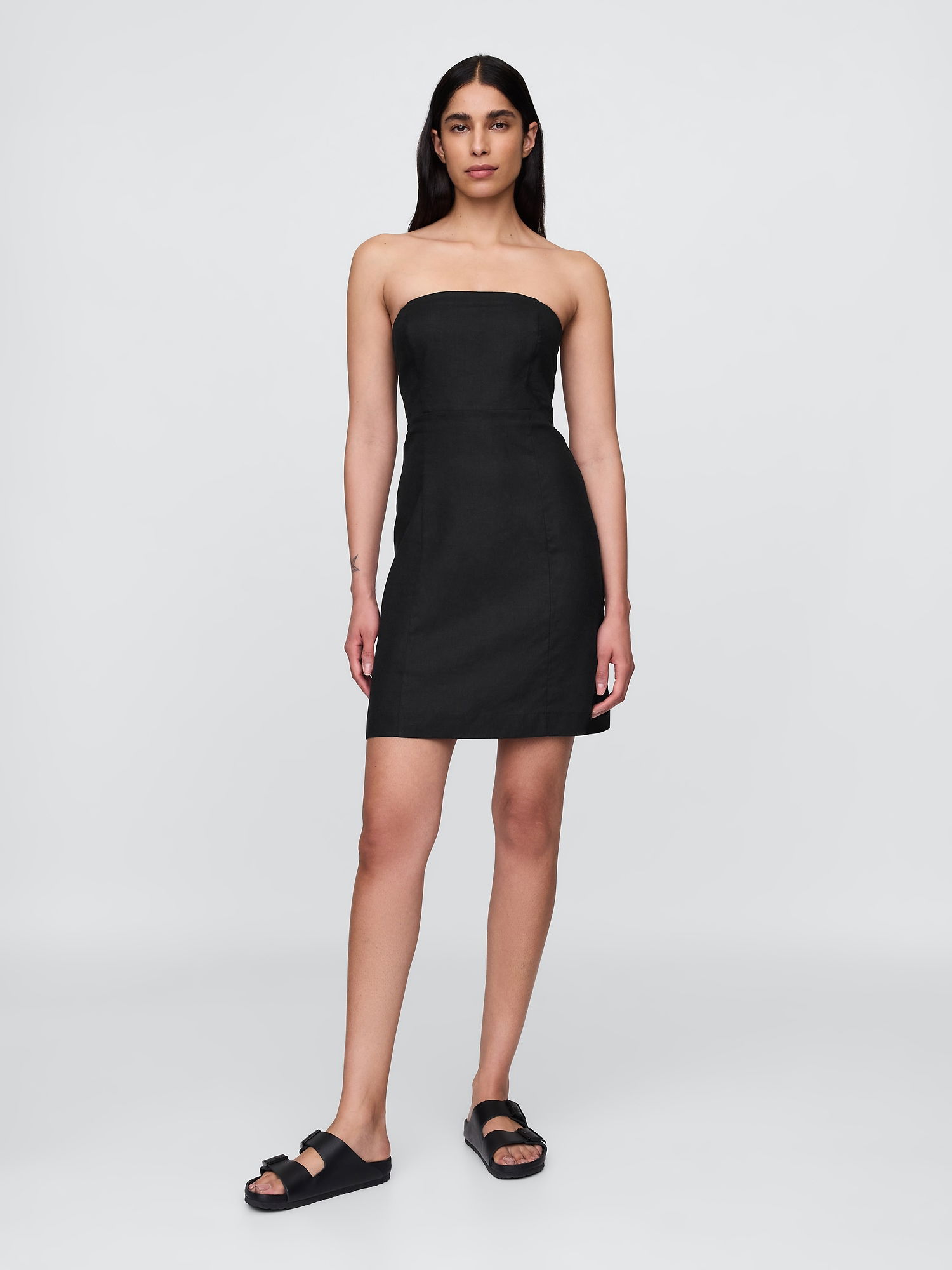 Keten Karışımlı Mini Elbise product image