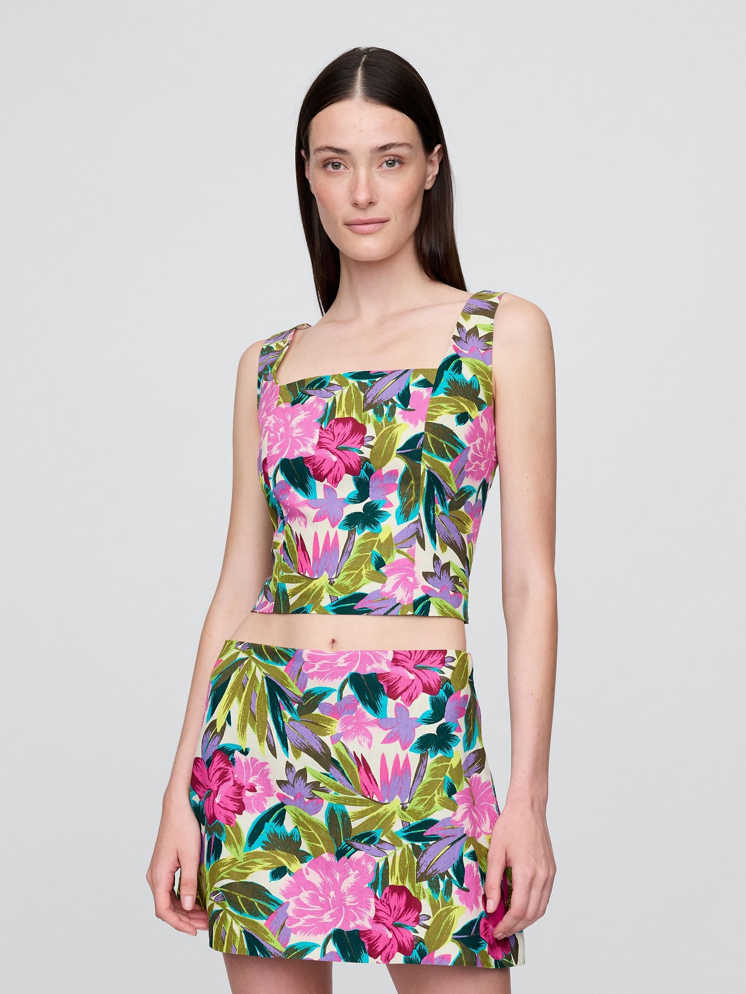 Keten Karışımlı Crop Bluz product image